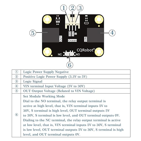 CQRobot Ocean Relay Module 5V to 30V InputOutput DC2 1 Interface Compatible with Raspberry PiMicrobitArduinoOther Control Boards for Robot Gardening Smart Home RC Car and Other Projects