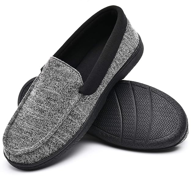 Buy DL Mens Moccasin House Slippers Memory Foam, Comfy Terry Houseshoes