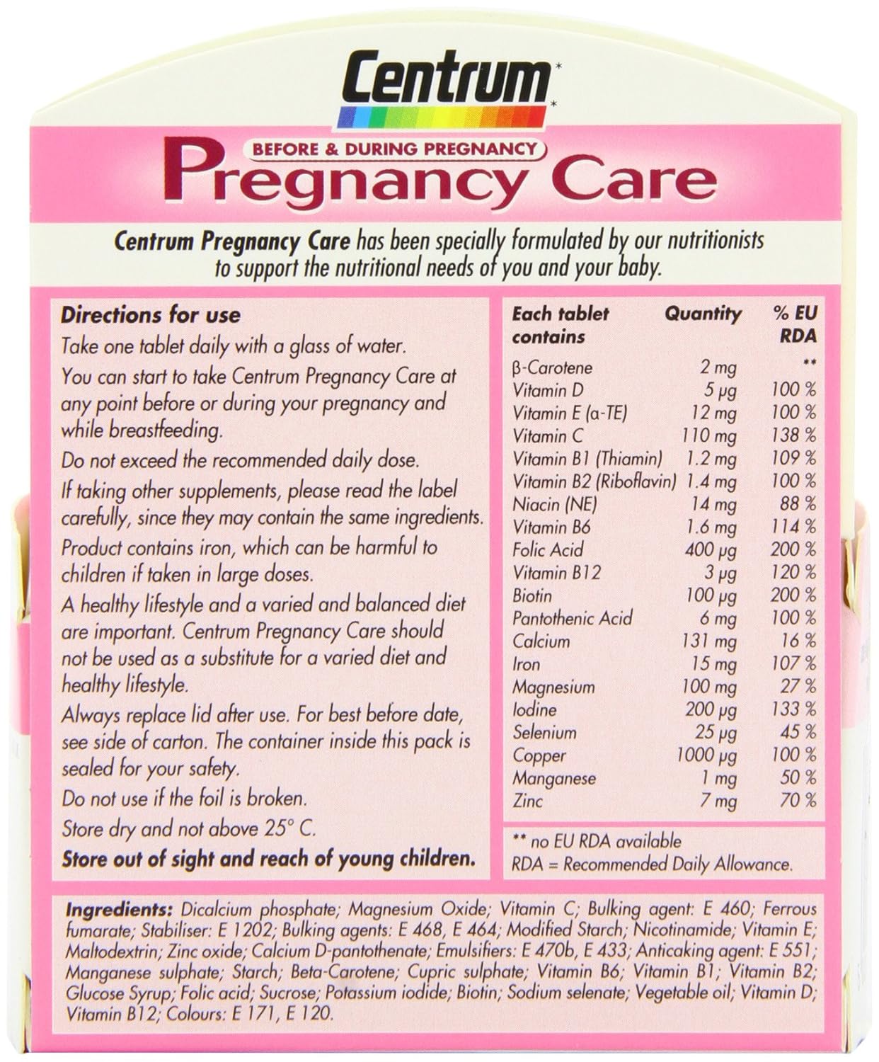 Centrum Prenatal Nutrition Facts Besto Blog