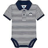 Creative Knitwear College Baby Striped Polo Bodysuit - Team Logo, Multiple Colors, for Boys & Girls (0-12 Months)