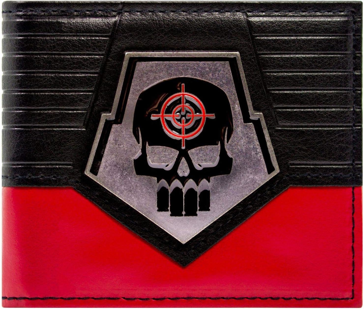 Suicide Squad Deadshot Metal Badge Skull ID &amp; Card Bi-Fold Wallet ...