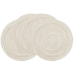 SHACOS Round Braided Placemats Set of 4 Washable