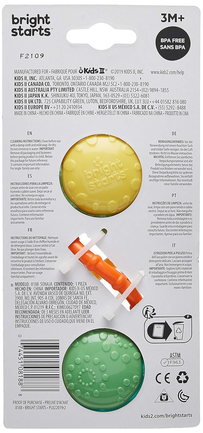 Bright Starts Rattle & Shake Barbell Toy, Ages 3 months Plus : Baby Rattles : Baby