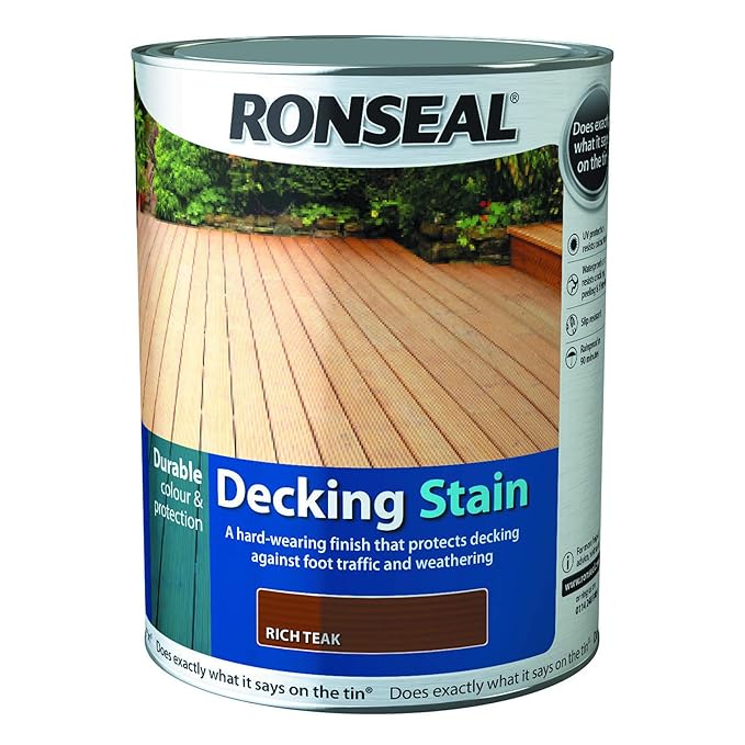 Ronseal Decking Stain Rich Teak 5L Amazon.co.uk DIY & Tools