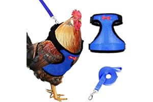 Adhafera Chicken Harness with Leash, Upgraded Double Adjustment Chicken Harness and Leash Set for Hens, Duck, Goose, Small Pet (Bule, S)