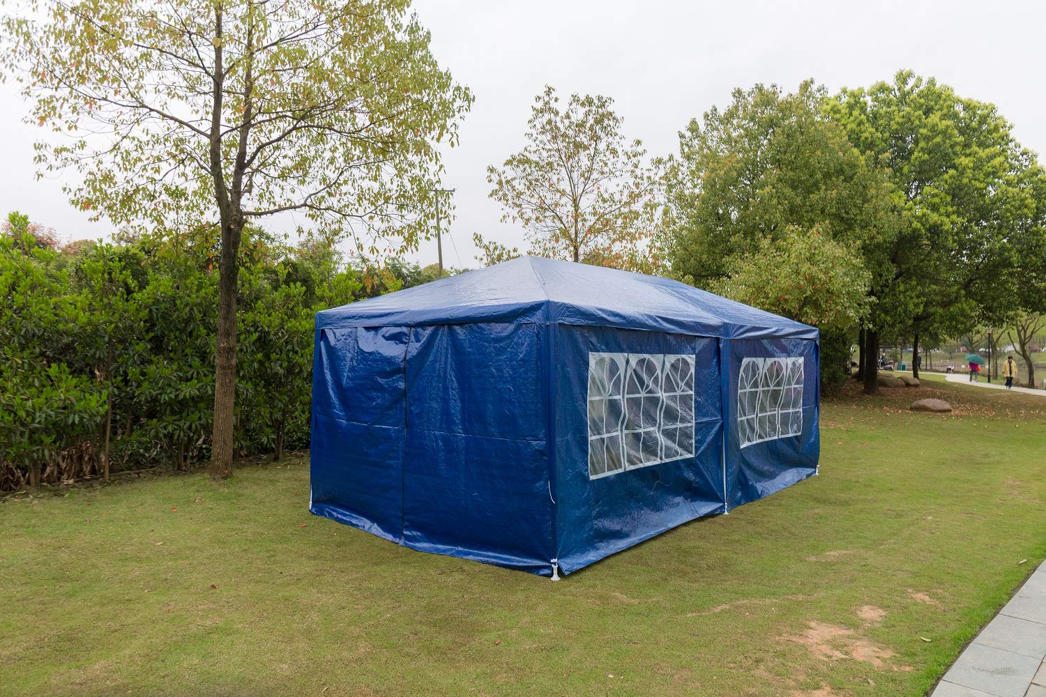 Buy AutoBaBa Garden Gazebos, Blue PE Gazebo Marquee Awning Tent Canopy