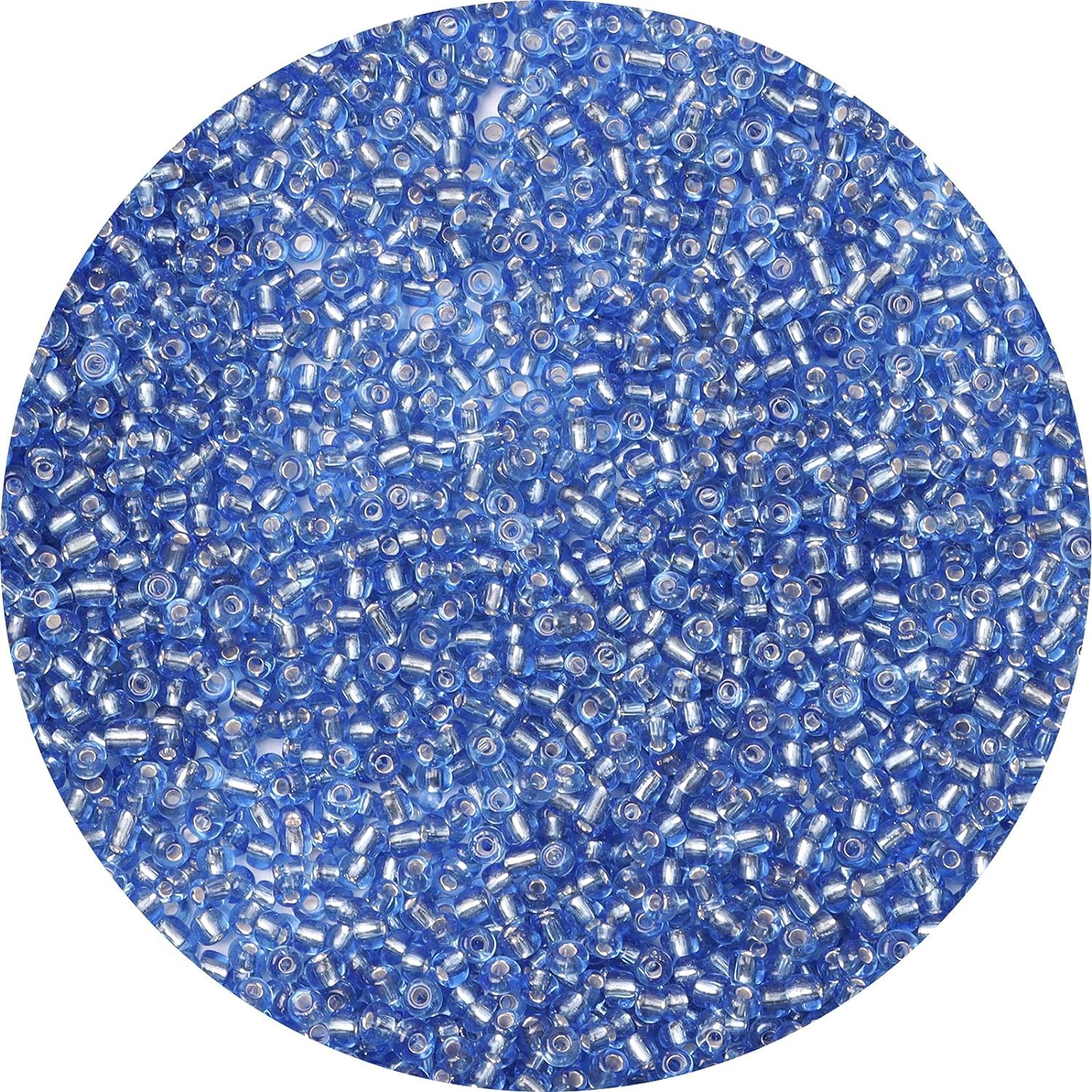 5000PCS 3mm Crystal Dark Blue Seed Beads for Bracelet Making,Craft Beads for Jewellery Making, Small Glass Pony Beads for DIY Necklace Earring Keychain and Crafting