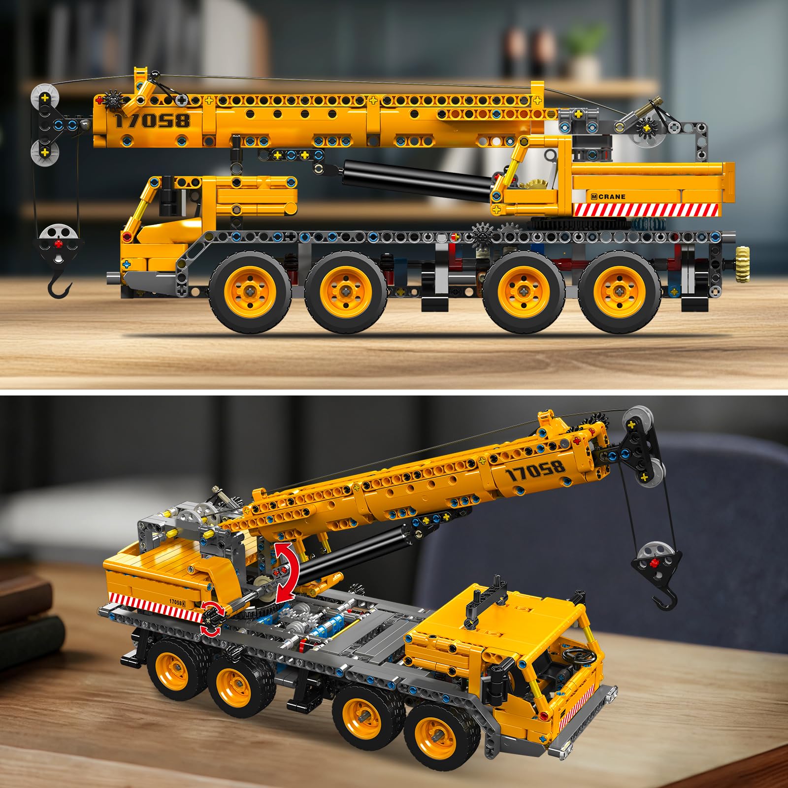 Mould King 17058 Technik Kran-LKW Bauset, 997 Teile Spielzeug Set aus Kran und LKW, Mobiler Baukran Geburtstag für ab Erwachsene (Statische Version) 6