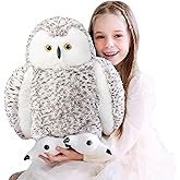 IKASA Lifelike Giant Snowy Owl Stuffed Animal Plush Toy,17 inches Large Big Size Cute Soft Toys,Huge Jumbo Plushy Plushie,Gifts for Kids Boys