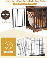 Hzuaneri Dog Crate Furniture 81 cm Double Door Barn Door Rustic Brown DFC83601B view 3