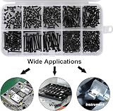 FandWay 410Pcs M2 Bolts Nuts Set DIN912 Hex Socket 12.9 Alloy Black view 6