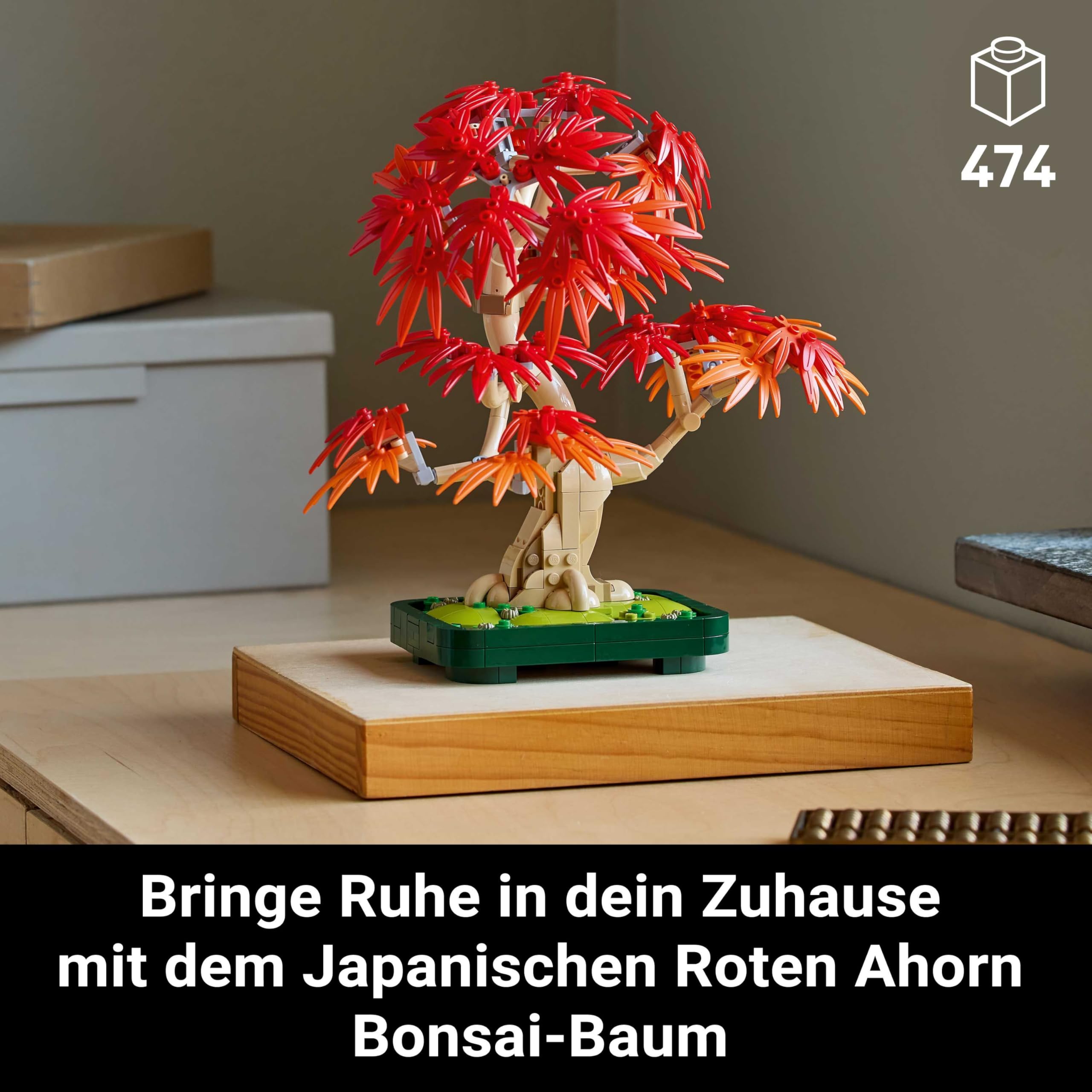 LEGO Botanicals Japanischer Roter Ahorn - Bonsai-Baum - Kunstpflanzen Set mit roten und orangefarbenen Blättern sowie einem baubaren Blumentopf - Kunstblumen DIY Deko Geschenk für Erwachsene - 10348 2