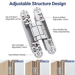 Hawaminent Upgraded Invisible Door Hinges 2 Silver