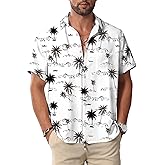 KYKU Hawaiian Shirt for Men: Beach Vacation Summer Short Sleeve Button Down Mens Shirts Casual Stylish