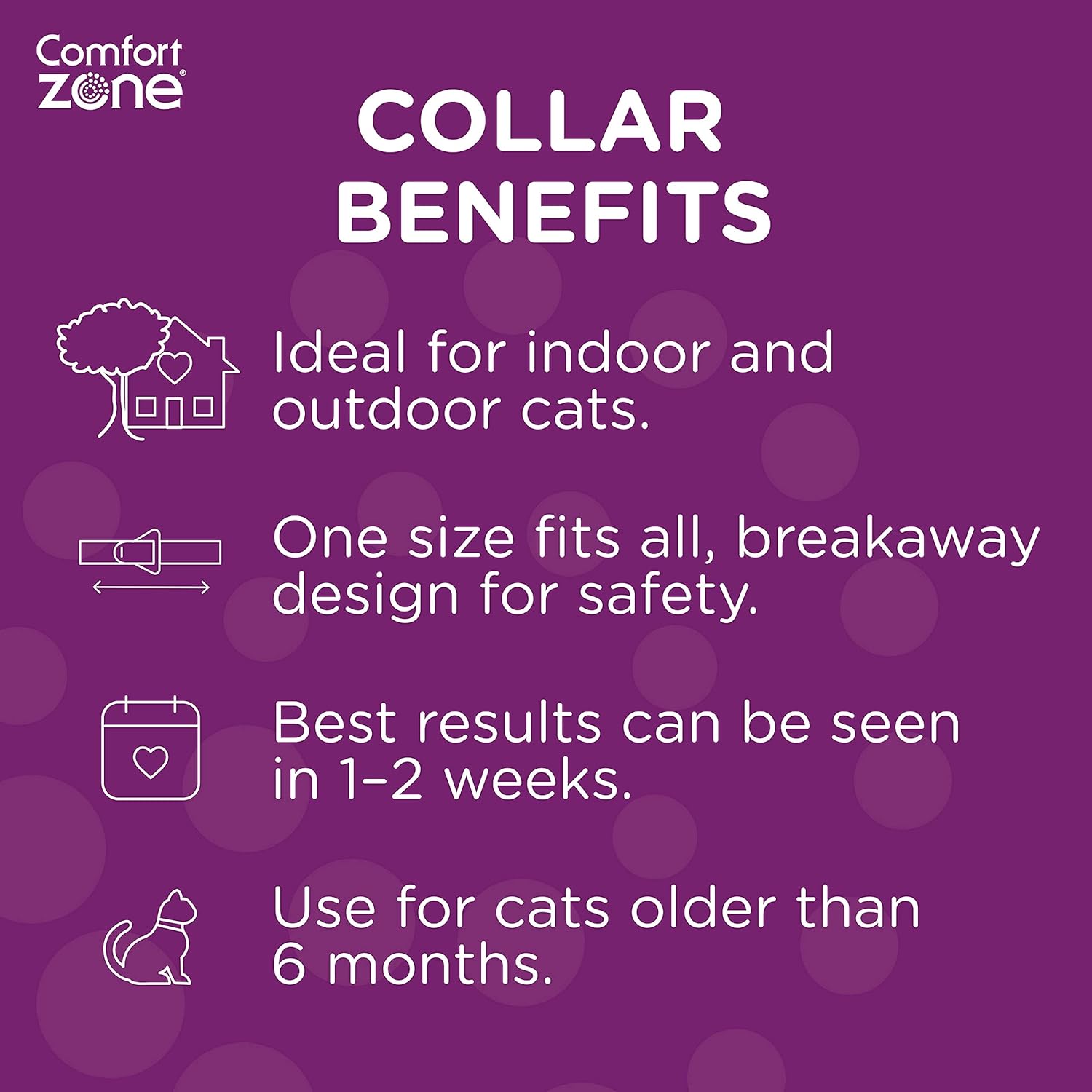 Comfort Zone Cat Calming Pheromone Collar, Anxiety & Stress Relief Aid, Breakaway Design, Grey, 2 Pack : Pet Supplies