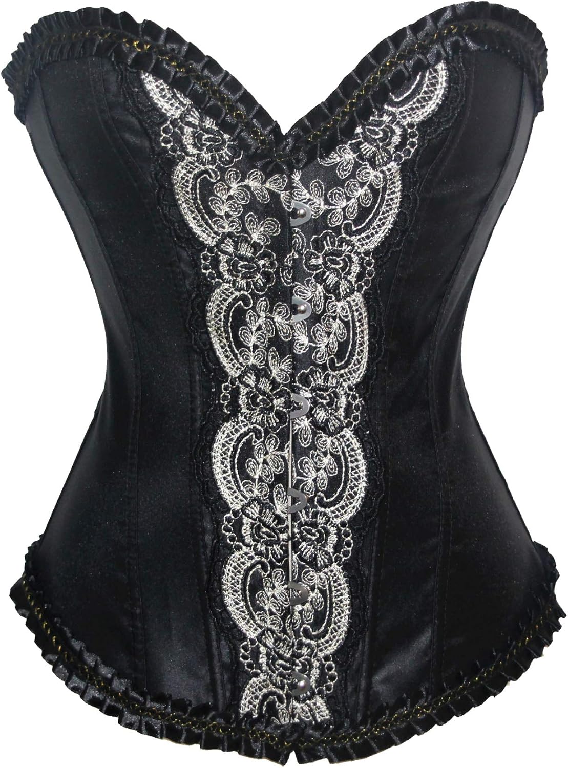ZAMME Women's Red Black Lace Up Back Steampunk Corset Top Bustier at Amazon Womenâs Clothing store