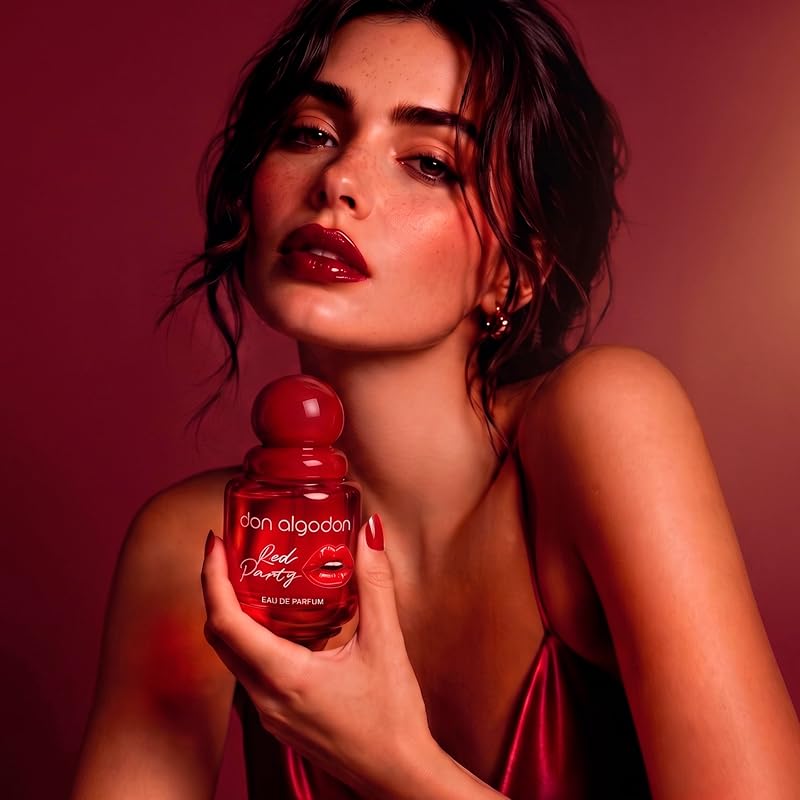 Don Algodón Red Party Eau de Parfum Mujer 100 ml | Perfume Floral con Naranja, Rosa, Vainilla y Almendra | Fragancia Sensual y Duradera