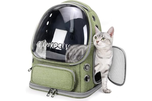 Cawypety Cat Carrier, Cat Backpack Carrier, Large Pet Carrier for Under 15 lbs, Dog and Small Pet, Breathable Cat Bag Carrier