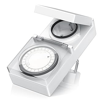 Arendo – mechanische Zeitschaltuhr Outdoor | 96 Schaltsegmente | Schieberegler für Zeitangabe | 3680W | IP 44 Schutzart (Outd