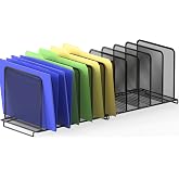 Simple Houseware 5 Section Upright File Sorter Organizer, Black - 2 Pack