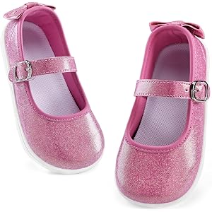WateLves Toddler Girls Wide Ballet Flats Little Kids Mary Jane Dress Shoes | Little Girls Kids Ballerina Flats Bow Princess S