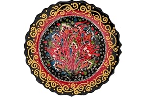 Ayennur Turkish Decorative Plate 9.85"(25cm) Handmade Ceramic Ornament for Home&Office Wall Hanging Decor