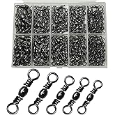 ENERHIKE Fishing Barrel Swivels, 250pcs Fishing Swivels for Salwater Freshwater, High Strength Fishing Tackle Leader Line Lure Connector