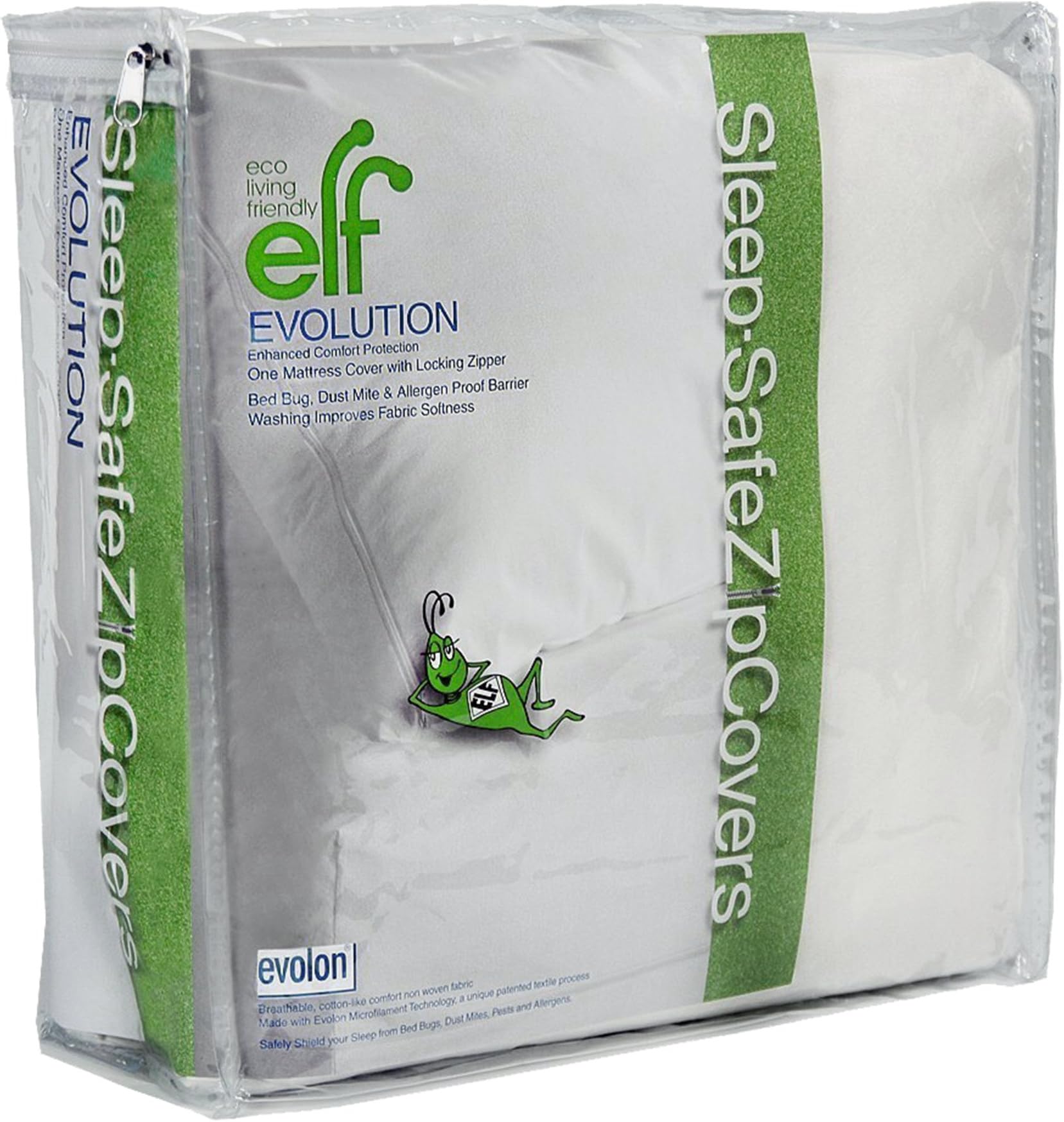 Eco Living Friendly Evolon Mattress Protector | 15" Queen Zippered Mattress Encasement | Sleep Safe ZipCover
