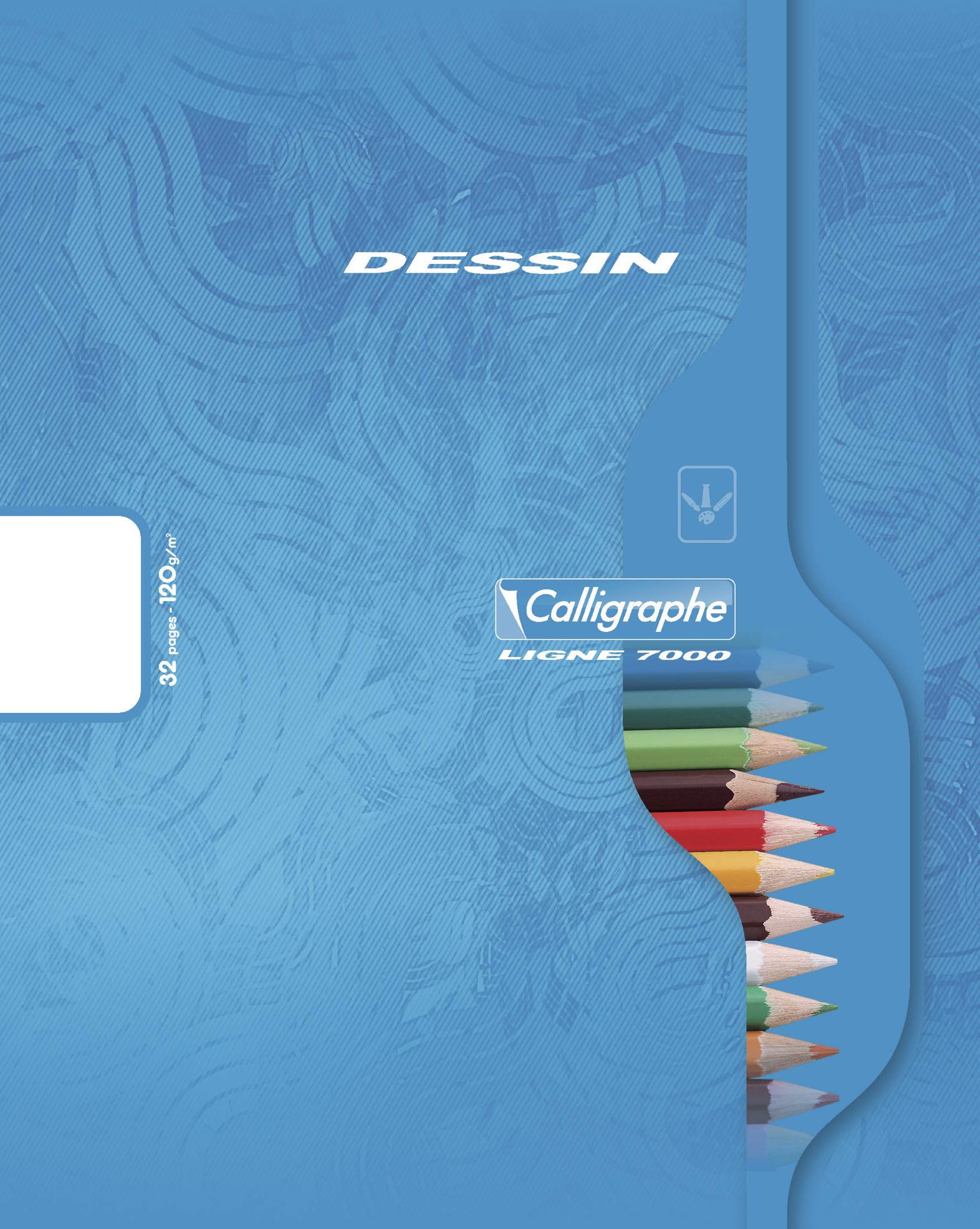 Calligraphe 7552C Set of 10 Drawing Notebooks (Clairefontaine) - 17x22 cm - 32 Plain White Pages - 120 g Drawing Paper - Offset Card Cover - Random Colours