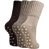 SeeyAN Merino Wool Grip Socks For Womens Non Slip Ski Boot Hiking Thermal Winter Warm Cozy Anti Skid Socks 3 Pairs