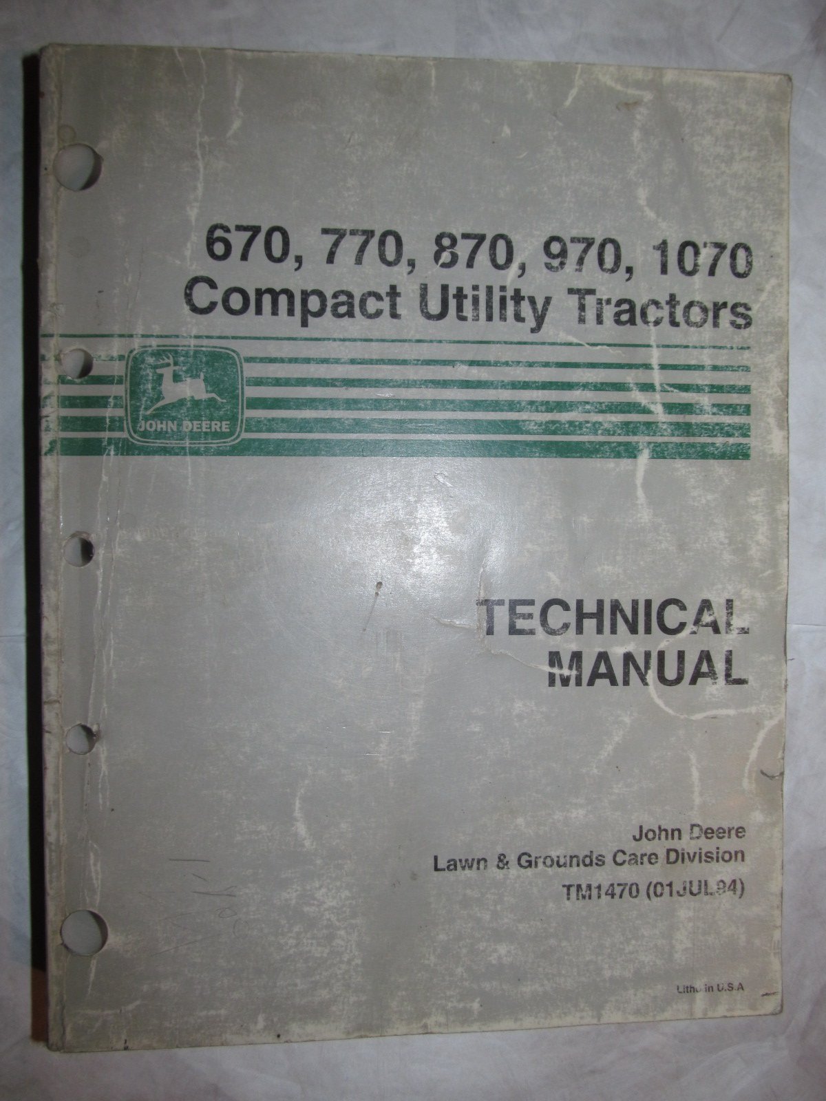 John Deere 670, 770, 870, 970, 1070 Compact Utility Tractors Technical  Manual TM1470 Paperback – 1994