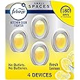 Febreze Small Spaces Air Freshener, Odor-Fighting, Plug In Alternative, Air Fresheners for Home and Bathroom and Kitchen, Closet Air Fresheners, Kitchen Odor Fighter Scent, 4 Count