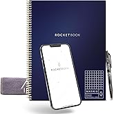 Rocketbook Matrix Smart Reusable Graph Paper Notebook, Digitally Connected, Isometric Notebook, Letter Size 8.5x11, Blue