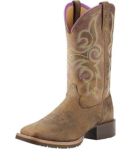 Bottes De Cowboy Femme Ariat Legend, Cuir Marron Rowdy, Bout Carré, Taille 7B (occasion)
