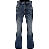 MZNBURAM Men's Stretch Regular Fit Bootcut Flared Jeans Cotton Fashion Comfort Flex Waist Denim Pants