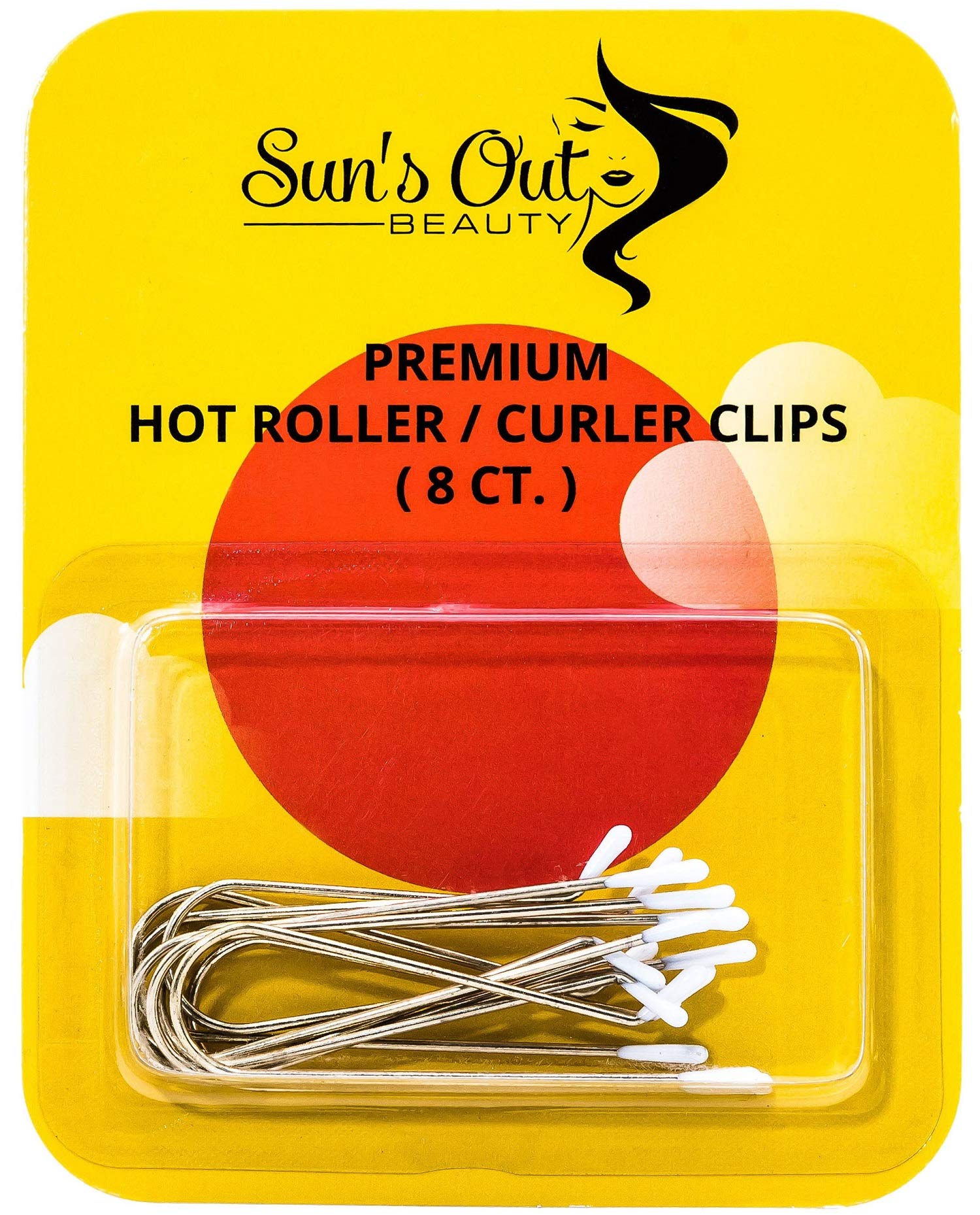 Sun's Out BeautyPremium Replacement Hot Roller Clips/Curler Clips - Our SMALLEST Size (5/8 Inch) - White Tips (8 count)