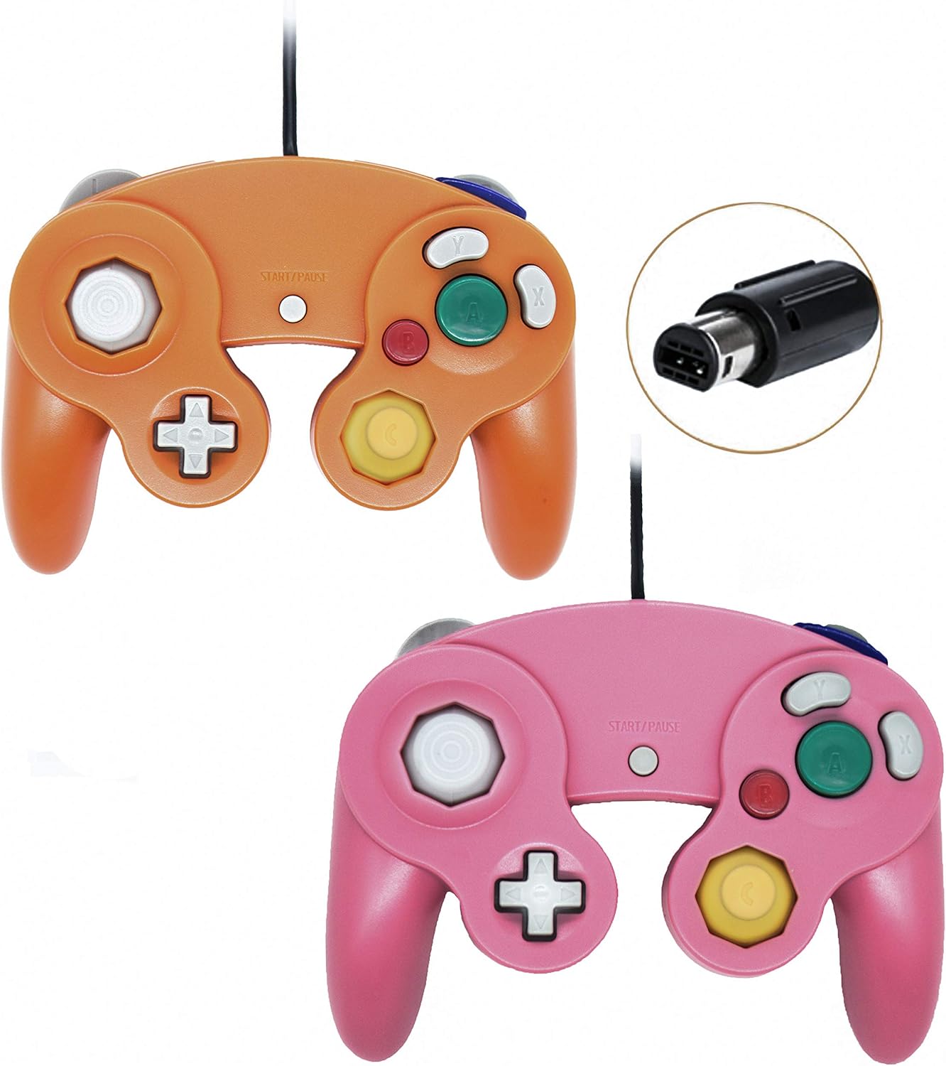 Poulep 2 Packs Classic Wired Gamepad Controllers for Wii Game Cube Gamecube Console (Black and Green): Electronics