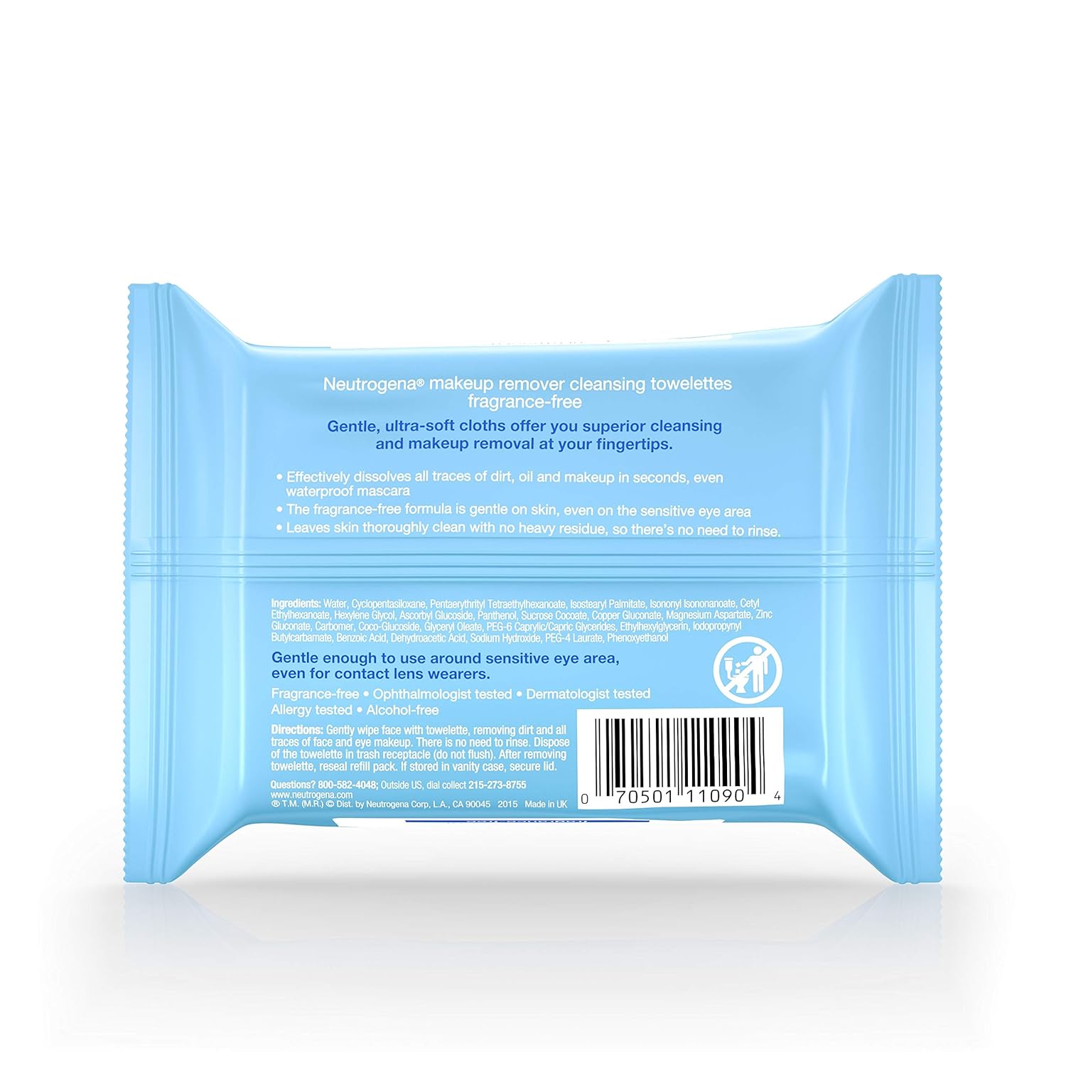 Neutrogena Fragrance-Free Makeup Remover Face Wipes, Daily Facial Cleansing Towelettes for Waterproof Makeup, Dirt & Oil, Gentle, Alcohol-Free & Fragrance Free, 25 ct: Beauty