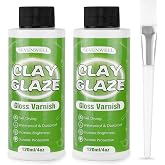 SEVENWELL Clay Glaze, High Gloss Sealer for Air Dry &amp; Polymer Clay | Diamond-Like Gloss, Waterproof Finish, Non-Yellowing, Brush Included, Easy for Beginners