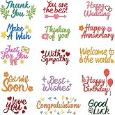 INFUNLY 15Pcs Word Die Cuts for Card Making Blessing Word Cutting Dies Congratulations Metal Die Cuts Happy Birthday Embossing Stencils for DIY Scrapbooking Decor Halloween Birthday Card