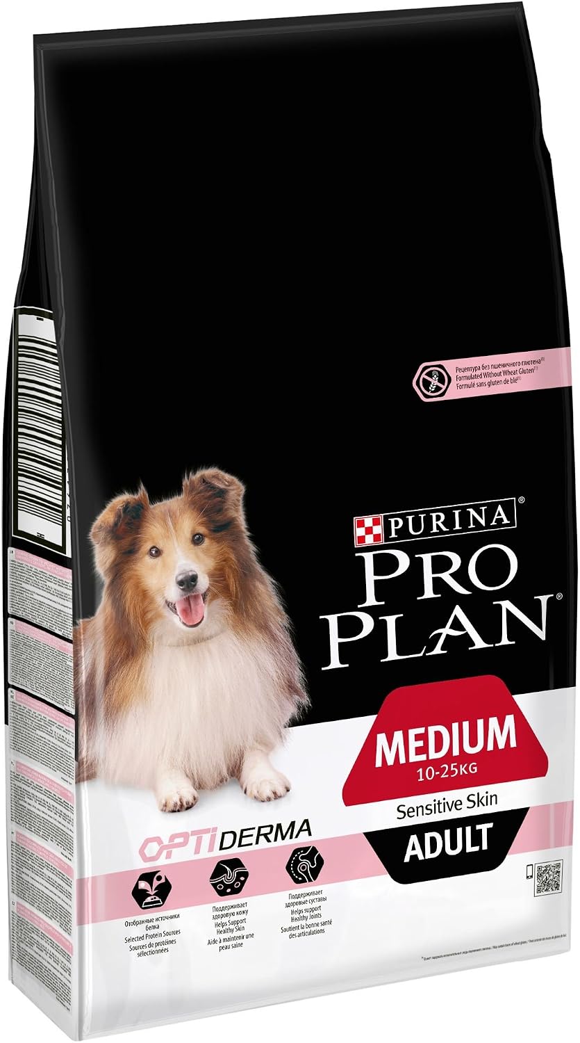 Pro Plan Purina Medium Adult Sensitive Skin Dog Food with Optiderma, Rich in Salmon, 7 kg, Dry Food for Medium Adult Dogs