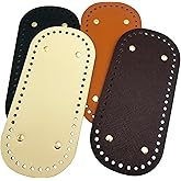 4pcs Oval Purse Bottom for Crochet, Crochet Bag Bottom Leather Bottom Shaper Pad for Bags Cushion Base with Holes for DIY Crochet Bag Shoulder Bags Purse Making J076
