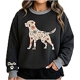 NAZENTI Personalized Dog Sweatshirt, Custom Photo Shirts, Dog Embroidered Shirt for Women, Men, Pet Lovers Gifts, Mom Gift