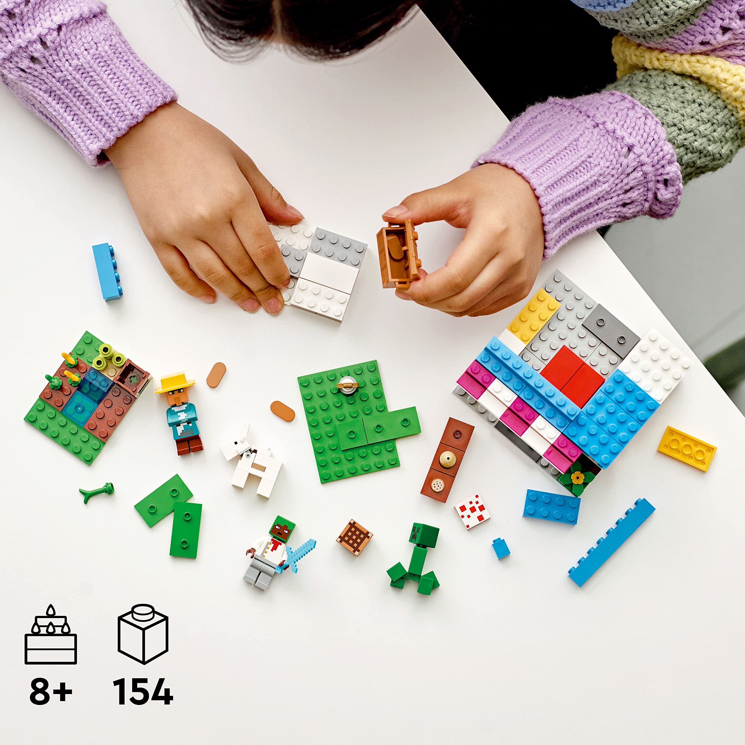 LEGO Minecraft The Bakery Building Kit 21184 Game-Inspired Minecraft Toy Set for Kids Girls Boys Age 8+ Featuring 3 Minecraft Figures and Goat, with Village and Treasure Chest Accessories, Gift Idea