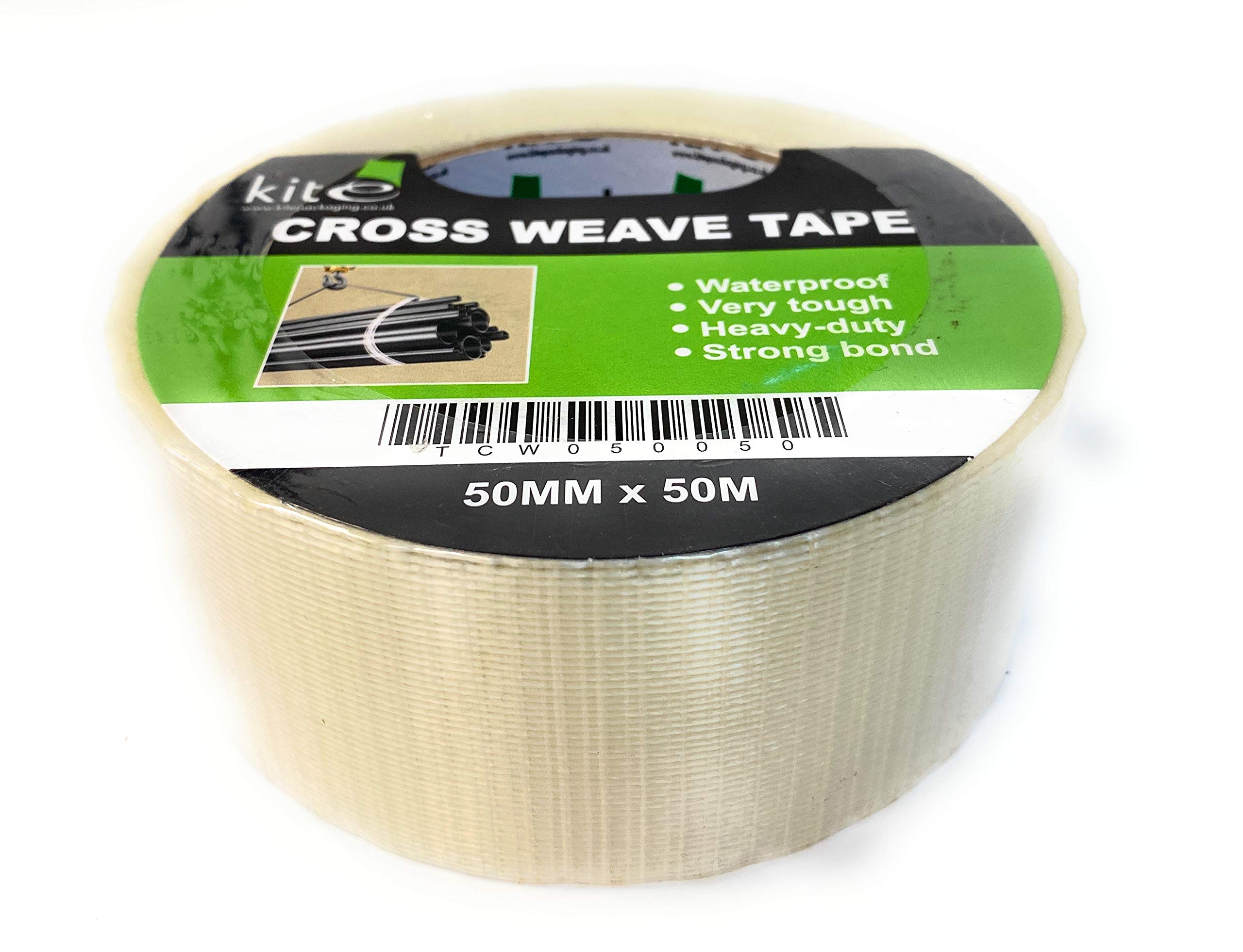 Rolls of Strong Reinforced Glass Filament Crossweave Tape Heavy Duty 50m (50mm)