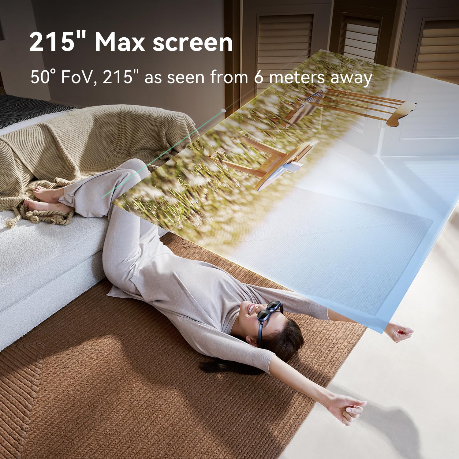 Rokid Max AR Glasses and HDMI, Augmented Reality Glasses Wearable Headsets Smart Glasses for Video Display, Myopia Friendly Portable Massive 1080P Screen,Watch on iOS/Android/PC/Tablets/Game Consoles