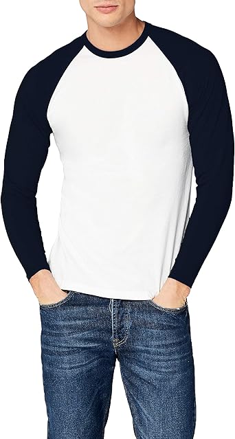 navy and white baseball tee