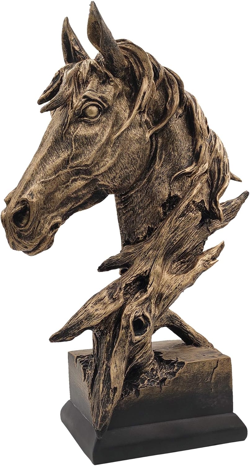 LOOYAR Resin Horse Head Statue Sculpture Ornament