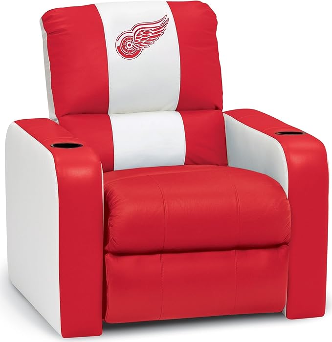 NHL Detroit Redwings NHL Leather Recliner Sports Fan