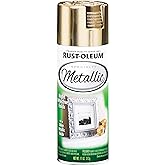 Rust-Oleum Metallic Gold Spray Paint | Reflective Decorative Finish, Picture Frames, Candle Holders &amp; Crafts, Interior Accent Projects, 11 Oz